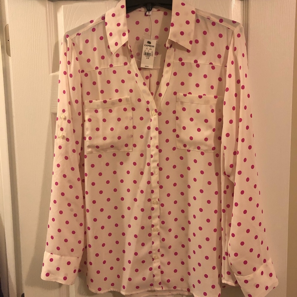 Express Polka Dot Dress Shirt - Large